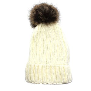 Knit Pom Beanie | Ivory