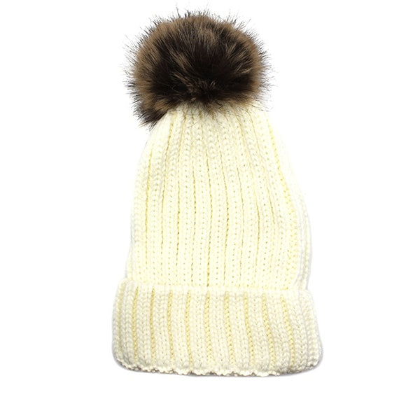 Knit Pom Beanie | Ivory