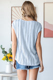 Textured Cap Sleeve Top | Blue