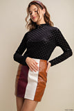 Stripe Faux Leather Skirt | Wine Combo