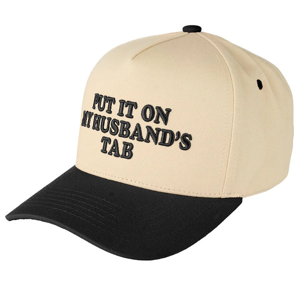 Put It On My Husband's Tab Trucker Cap | Black