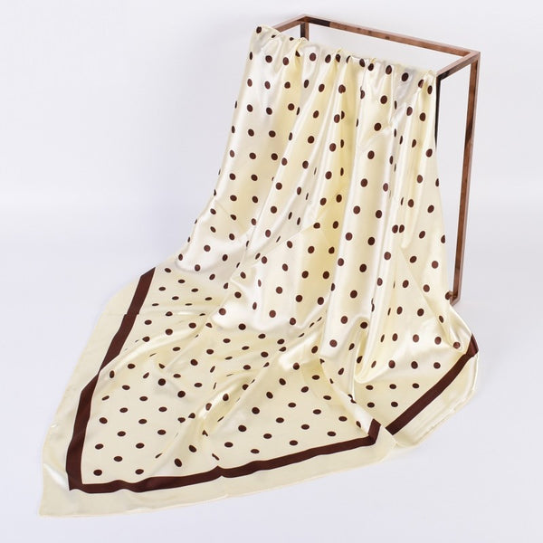 Silky Wild Rag Scarf | Ivory Polka Dot