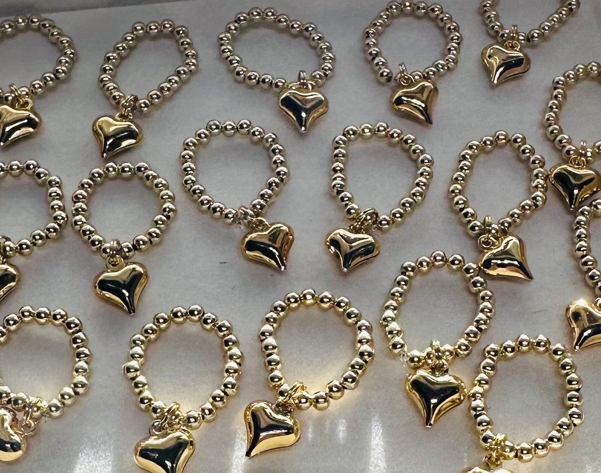 Bandana Stretch Charm | Gold Heart