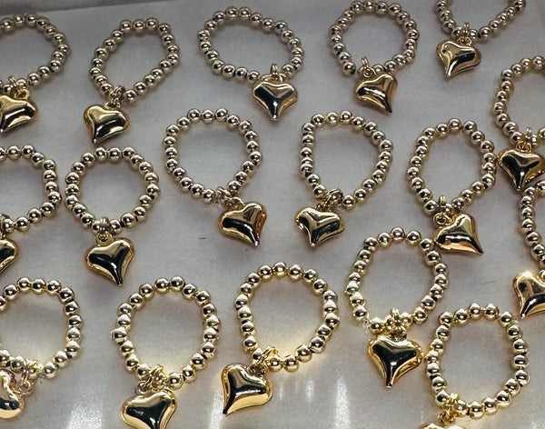 Bandana Stretch Charm | Gold Heart