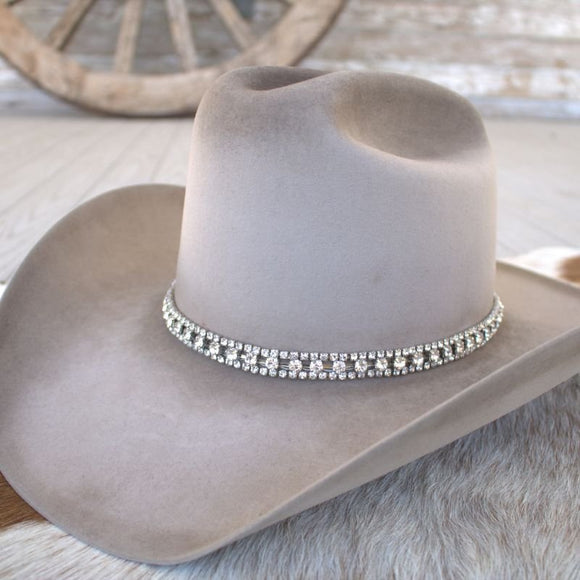 Rhinestone Bling Hat Band | Silver