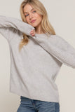 Mock Neck Raised Seam Sweater | Heather Grey