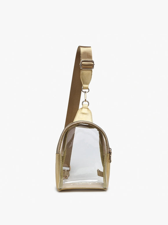 Ellen Clear Sling Crossbody Bag | Gold