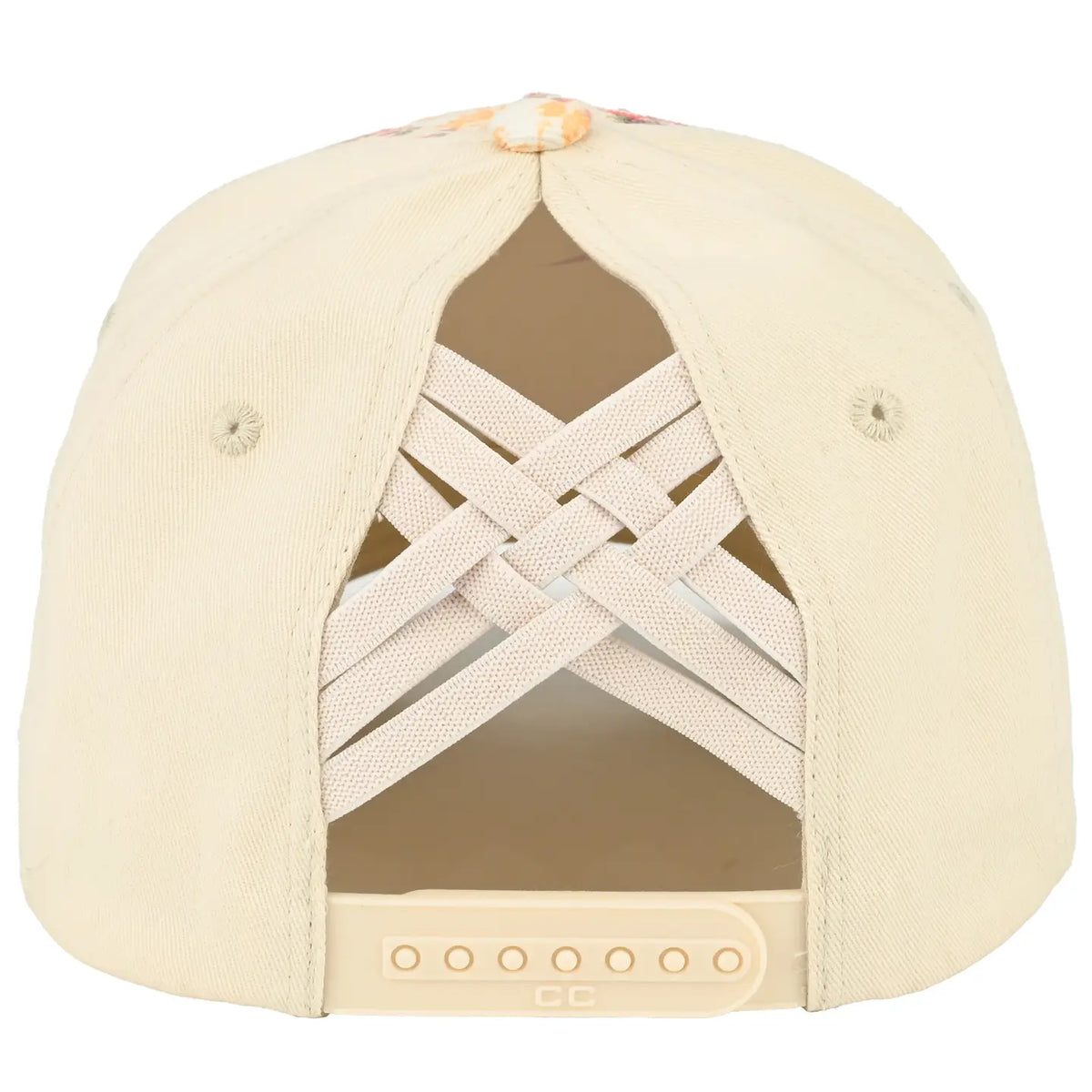 Floral Patchwork Ponytail Trucker Cap | Beige