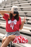 Game Day Bow Tee | Heather Red