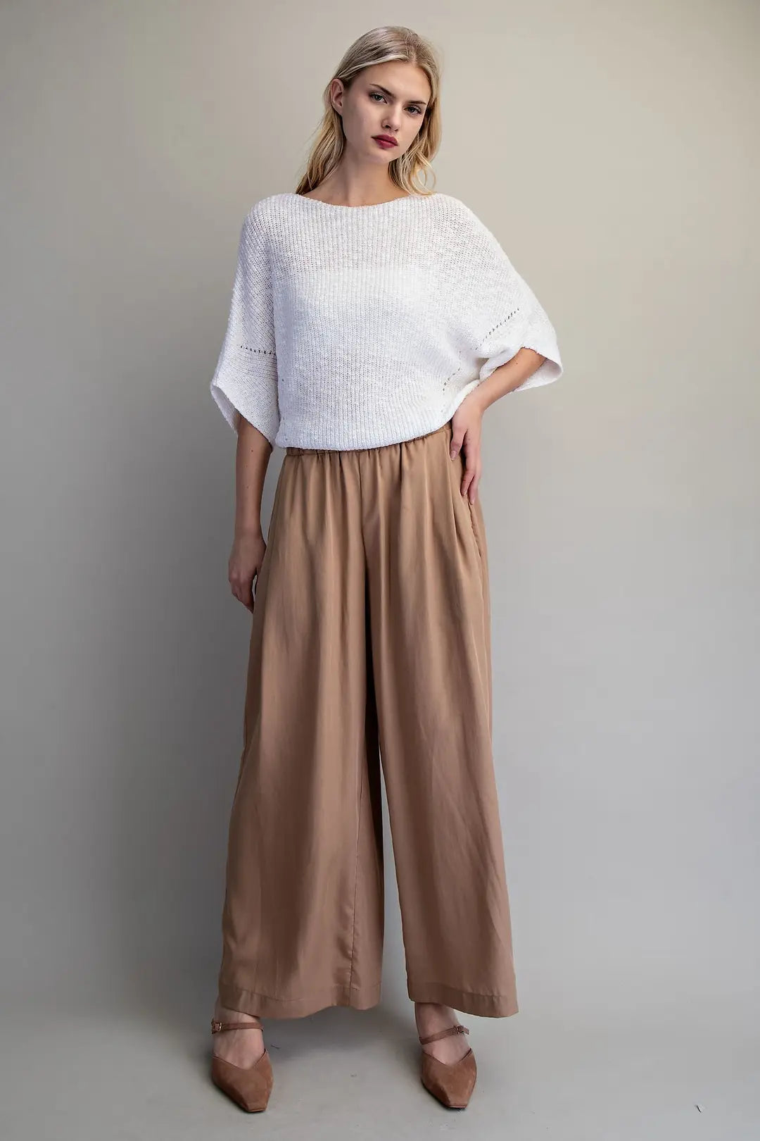 Elastic Waist Wide Leg Pants | Coco