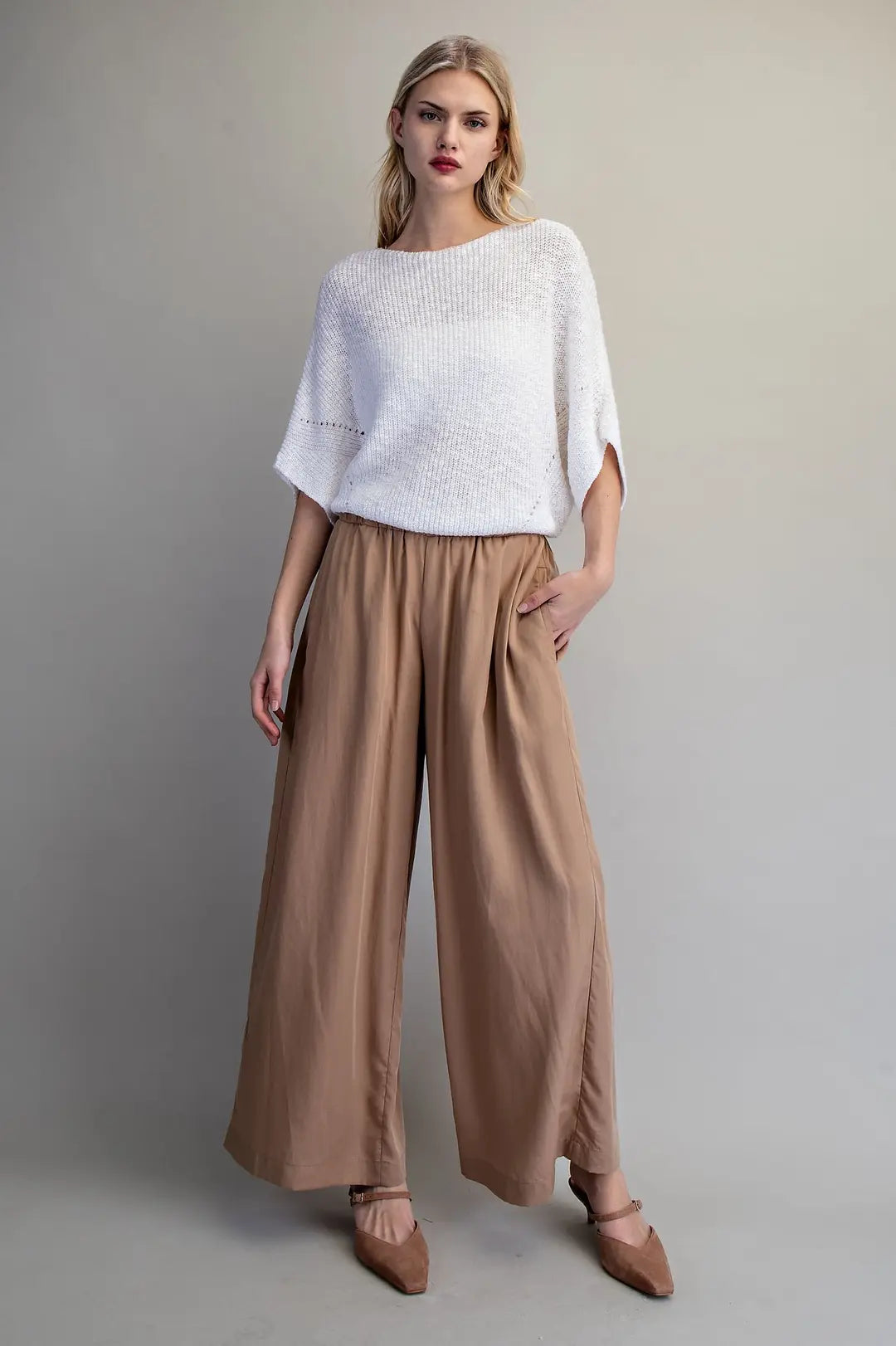 Elastic Waist Wide Leg Pants | Coco