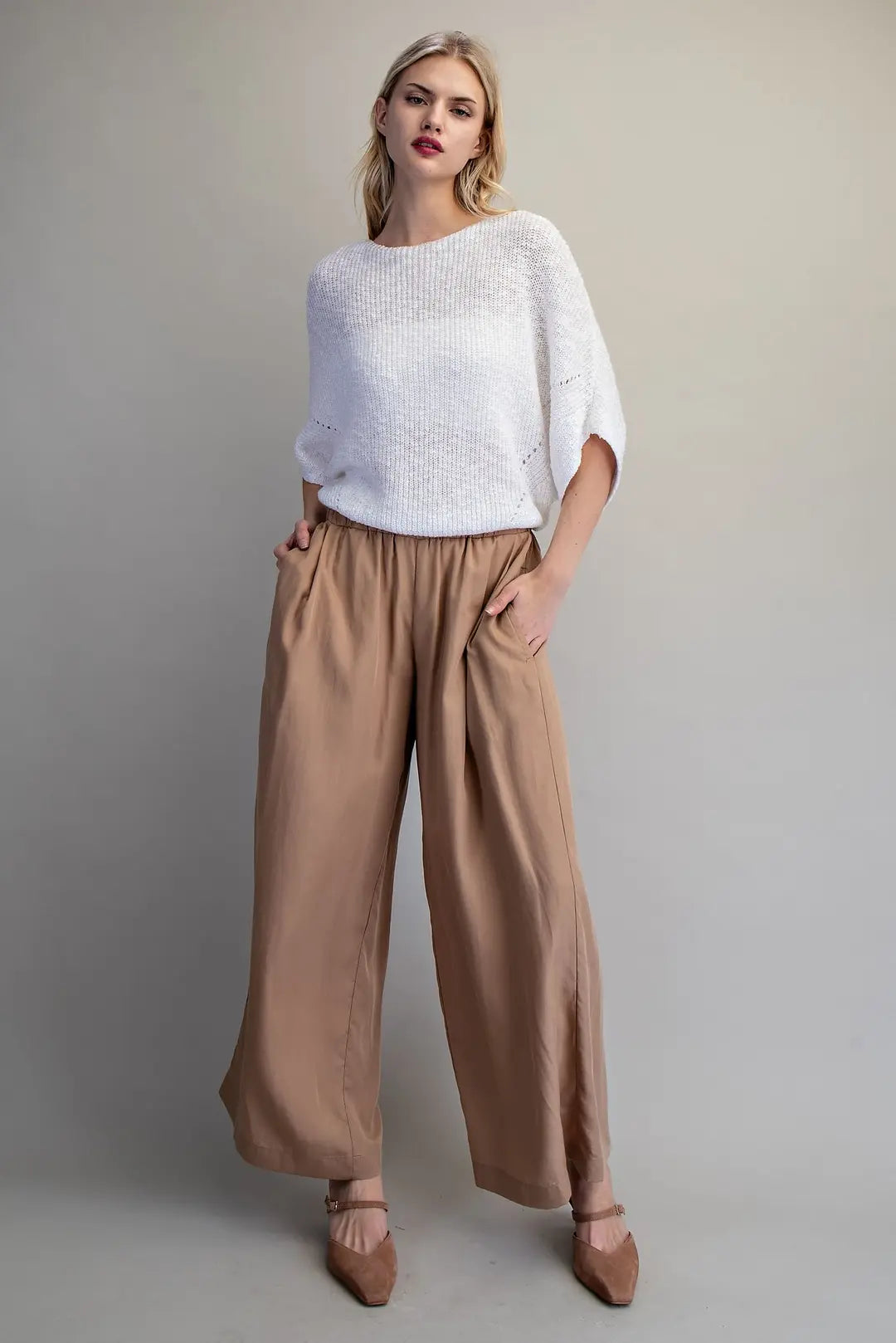 Elastic Waist Wide Leg Pants | Coco