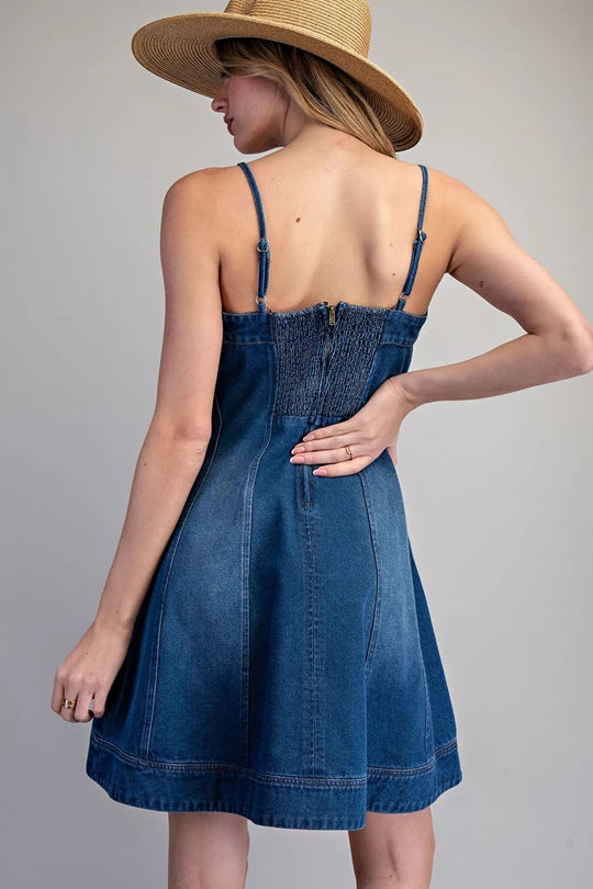 Stone Washed Sleeveless Mini Dress | Denim