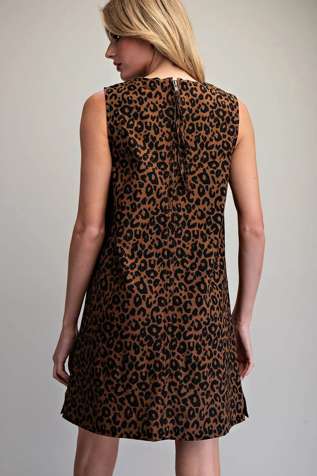 Leopard Sleeveless Dress | Brown
