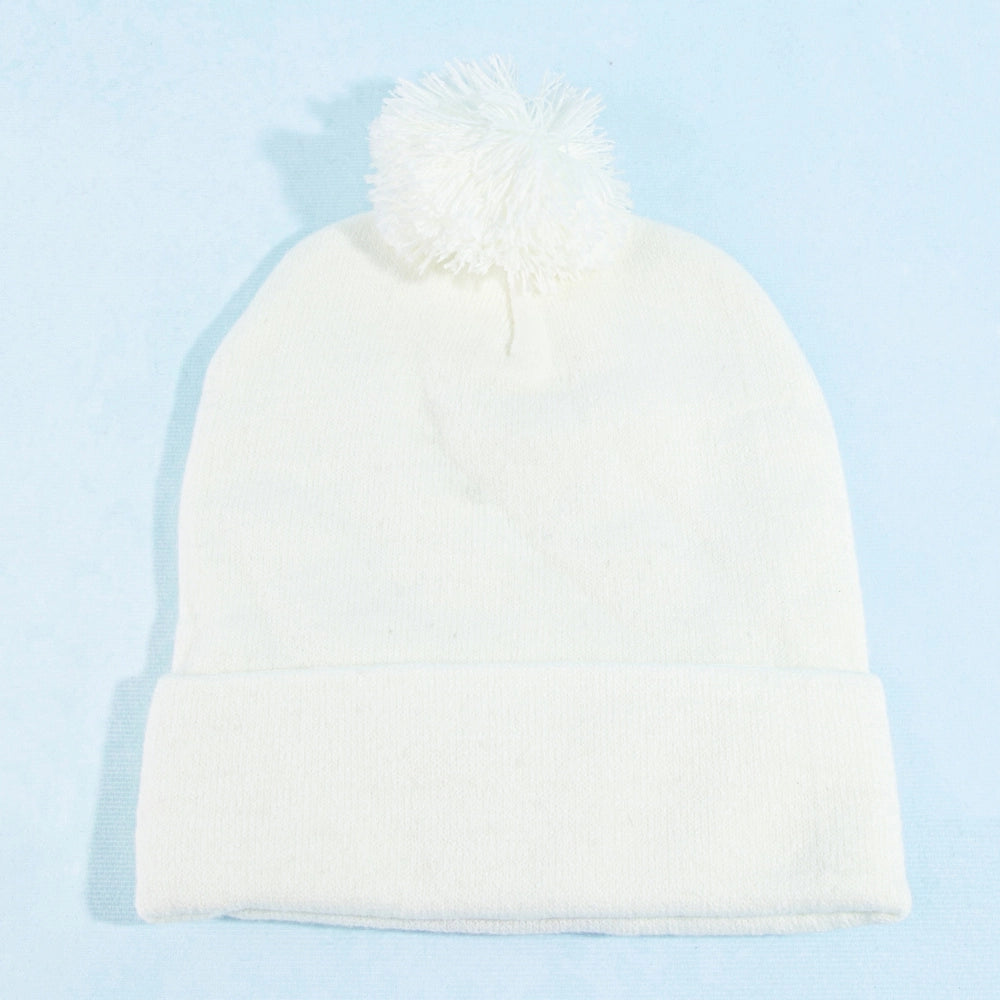 Christmas Reindeer Pom Beanie | White
