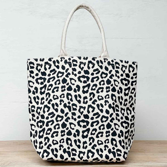 Leopard Coast Tote Bag | Black+Natural