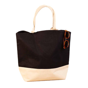 Tropic Tote Bag | Black+Natural