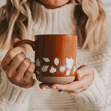 Fall Leaves Stoneware Coffee Mug | Burnt Orange