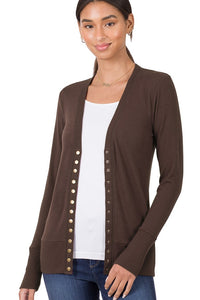 Tailored Snap Button Cardigan | Americano