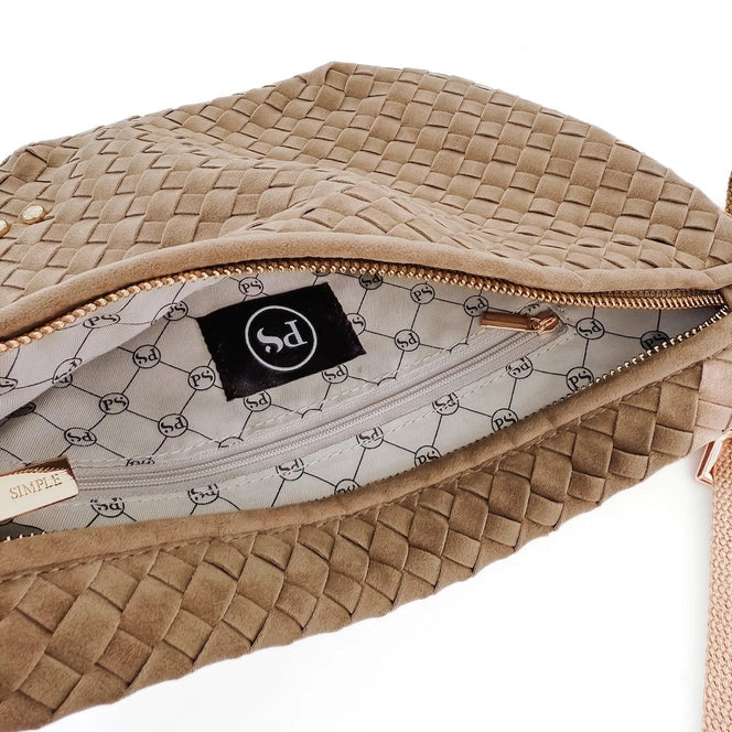 Suede Westlyn Woven Bum Bag | Taupe