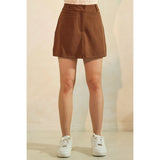 Twill Pocket Mini Skort | Brown