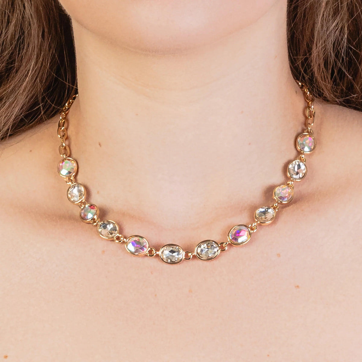 Western Necklace | Crystal AB Choker Gold
