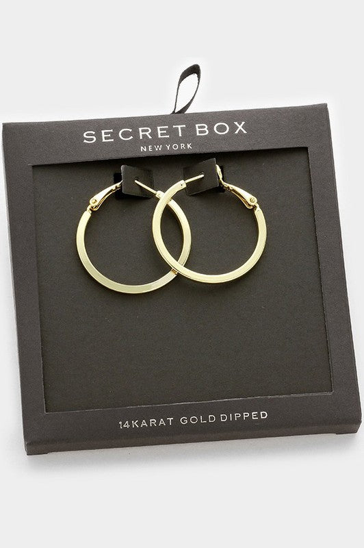 Secret Box | 14K Gold Dipped | Hoop Earrings