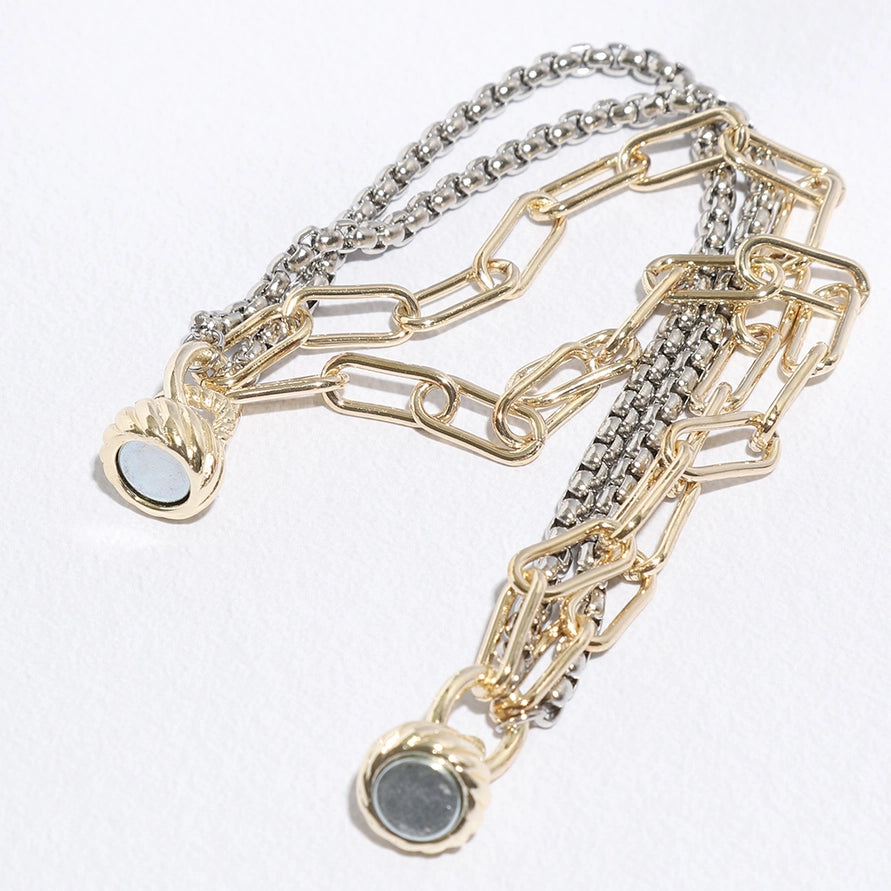 Two Tone Multi Chain Bracelet | Gold/Silver