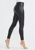 Faux Leather Shaping Legging | Black