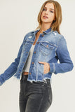 Distressed Vintage Frayed Denim Jacket