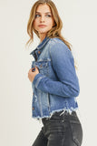 Distressed Vintage Frayed Denim Jacket