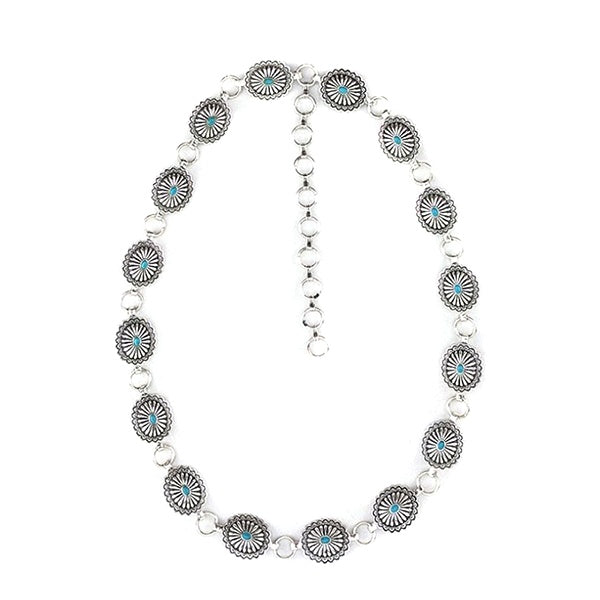 Western Concho Belt | Silver/Turquoise