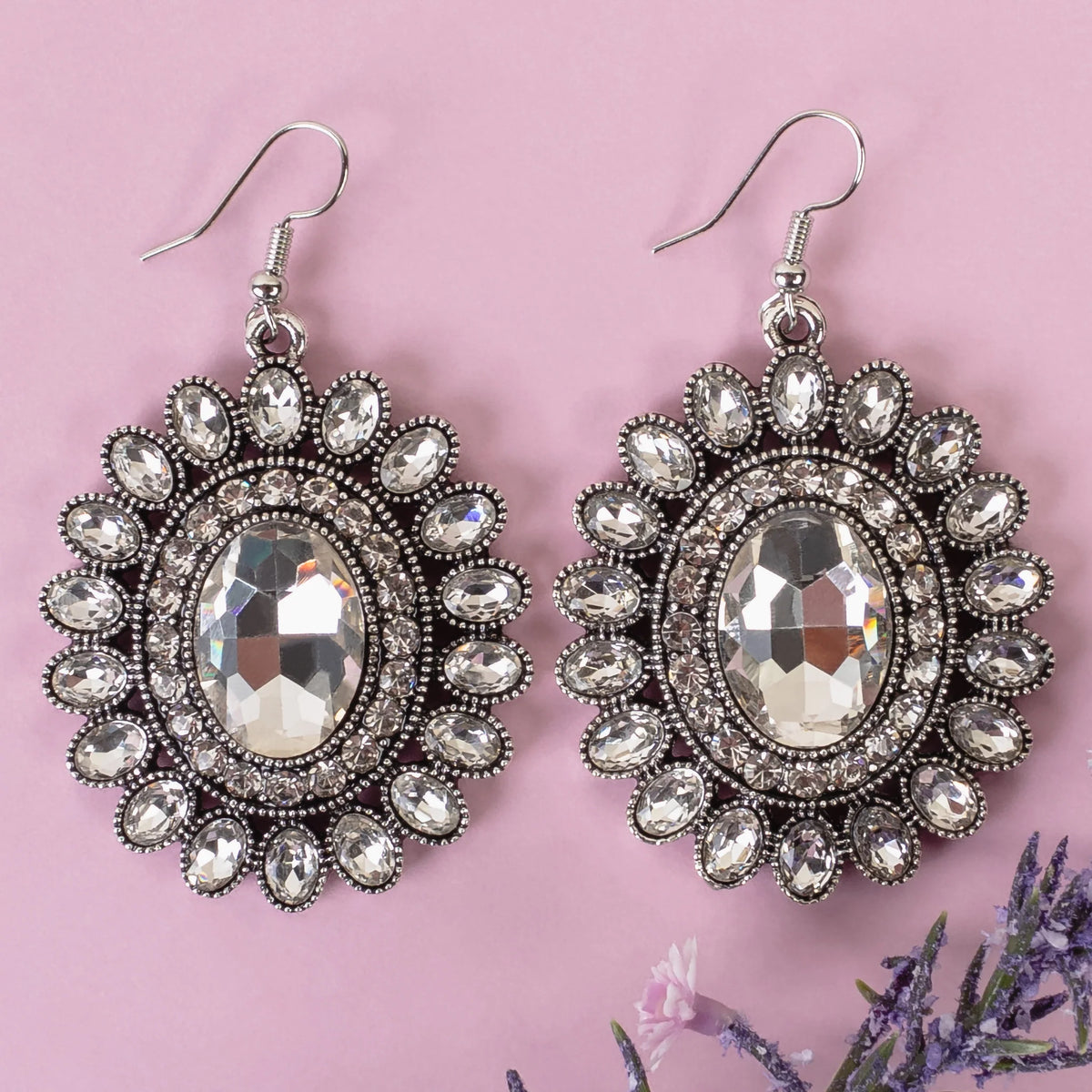 Western Earrings | Silver Clear