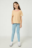Contrast Band Stripe Top | Apricot