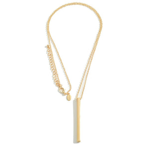 Long Bar Necklace | Gold