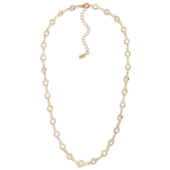 Short Clear Crystal Necklace | Gold