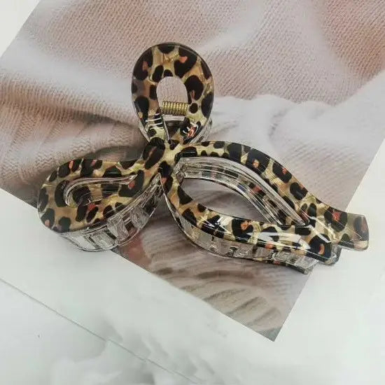 Animal Print Bow Hair Claw | Various