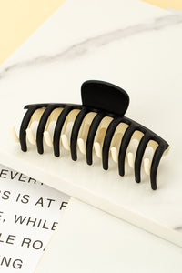 Two Tone Jumbo Hair Claw | Black+Ivory