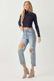 Risen Jeans | High Rise Crop Straight Slim