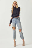 Risen Jeans | High Rise Crop Straight Slim