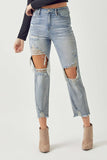 Risen Jeans | High Rise Crop Straight Slim