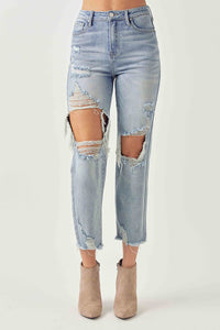 Risen Jeans | High Rise Crop Straight Slim