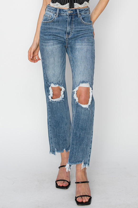 Risen Jeans | High Rise Crop Straight