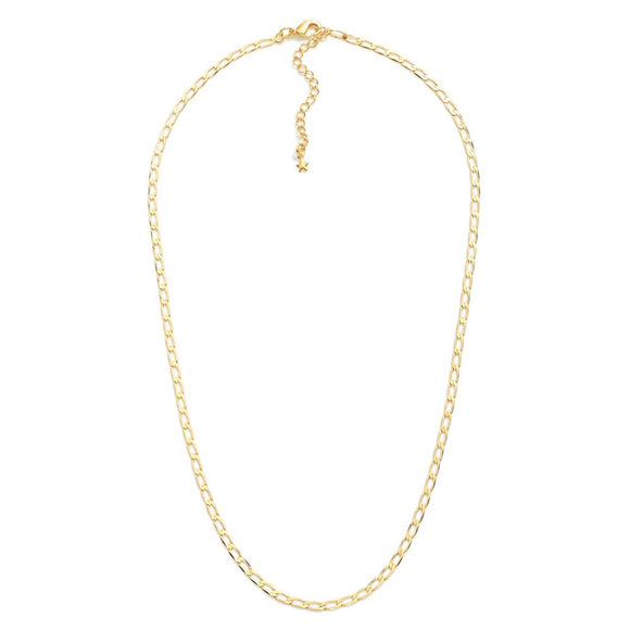 Flat Chain Link Necklace | Gold