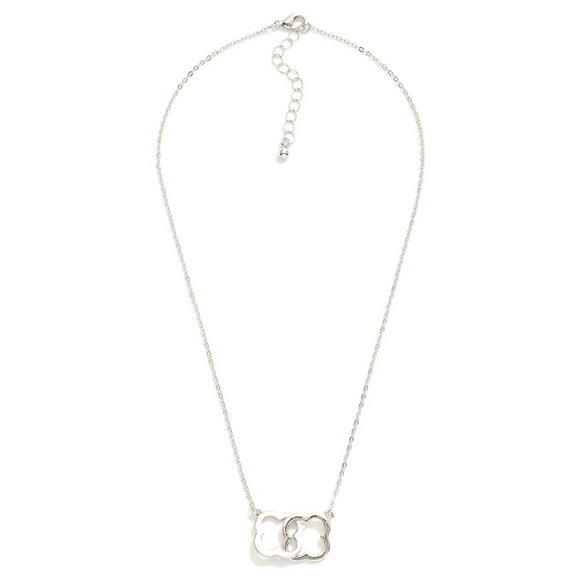 Interlinked Clover Necklace | Silver