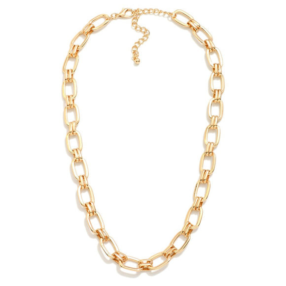Chunky Double Link Necklace | Gold