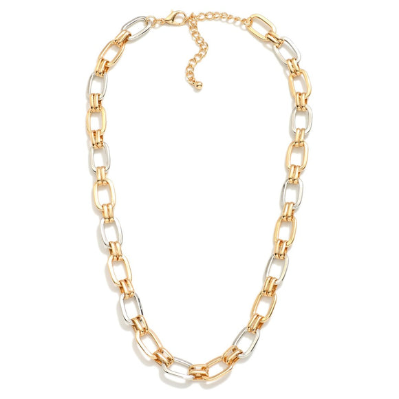 Chunky Double Link Necklace | Gold/Silver
