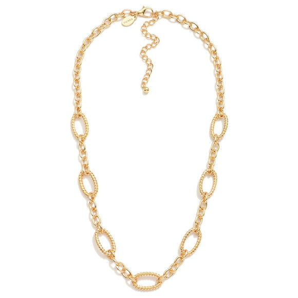 Twisted Chain Link Necklace | Gold