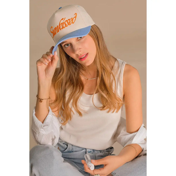 Sunkissed Embroidered Trucker Cap | Blue