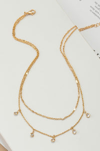 Chanel Bead Layered Short Necklace | Gold